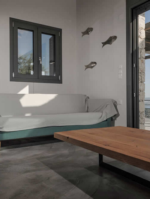 LIVING ROOM WITH VIEW - COSTA EMMELIA | SUMMER RENTAL HOUSE WITH A VIEW - LEFKADA, GREECE